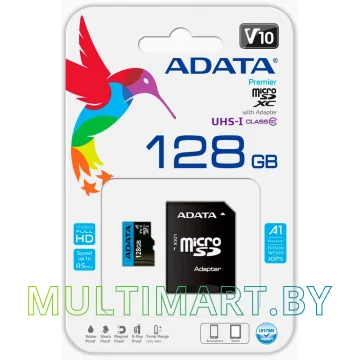 Карта памяти A-Data Premier AUSDX128GUICL10A1-RA1 microSDXC 128GB (с адаптером) картинка 2